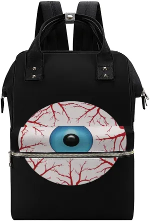 Creepy Bloodshot Eyeball Durable Travel Laptop Hiking Backpack Waterproof Fashion Print Bag for Work Park Black-Style