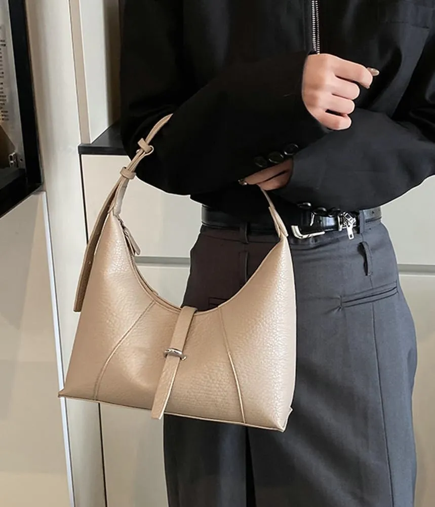Crescent Shoulder Bag for Women Casual Pu Leather Crossbody Purse Trendy Adjustable Straps 2025
