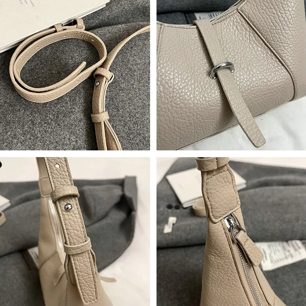 Crescent Shoulder Bag for Women Casual Pu Leather Crossbody Purse Trendy Adjustable Straps 2025