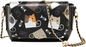 Crossbody Bags for Women Trendy Women's Black Shoulder Bag Small PU Leather Flap Cross Body Bag Handbags