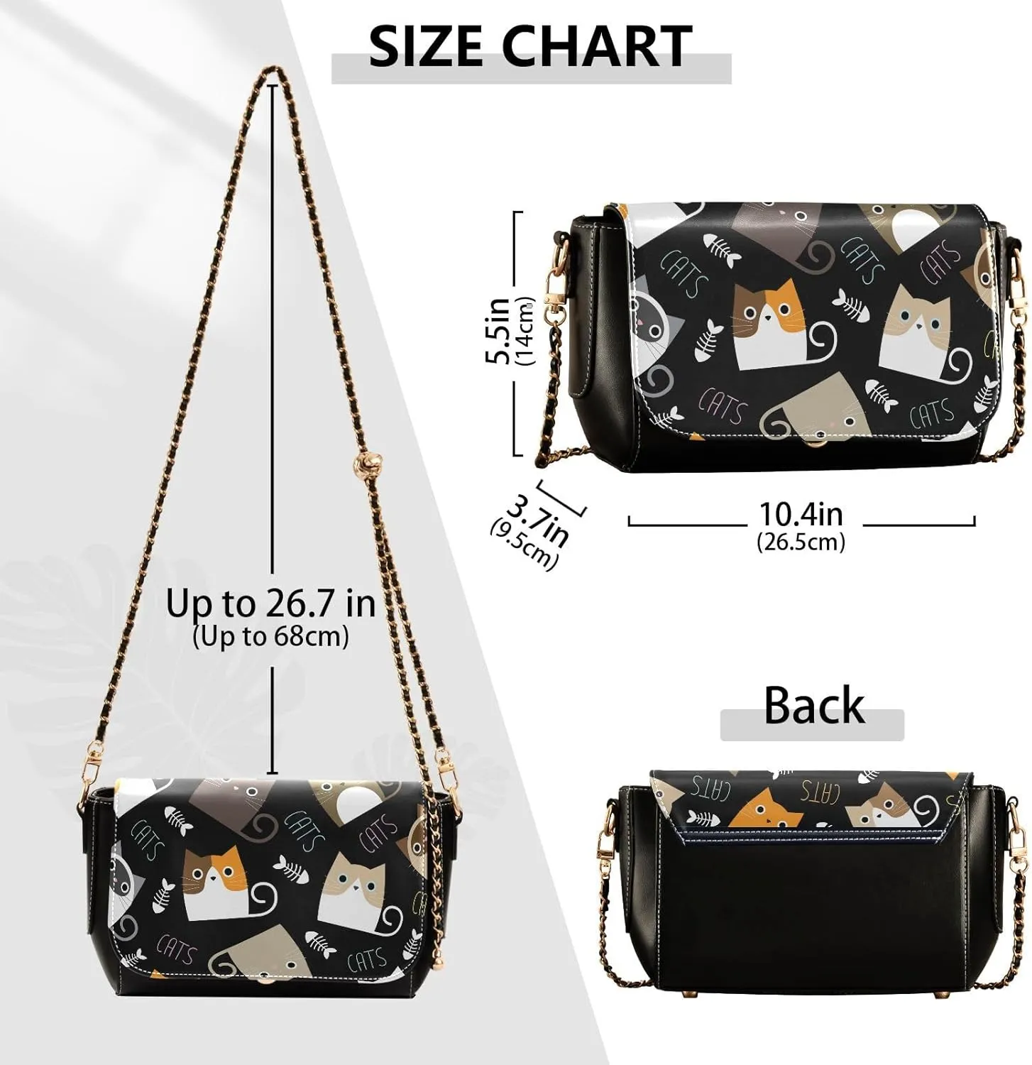 Crossbody Bags for Women Trendy Women's Black Shoulder Bag Small PU Leather Flap Cross Body Bag Handbags