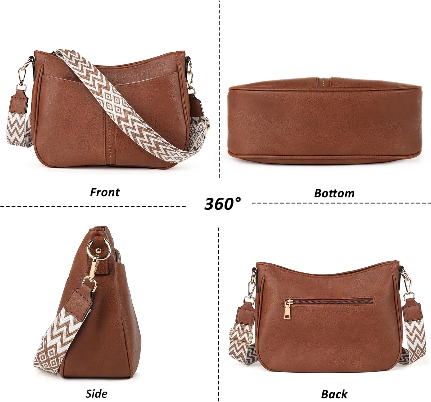 Crossbody Bags for Women Vegan Leather Purses for Women Hobo Bag Shoulder Bag Handbags for Shopping Work