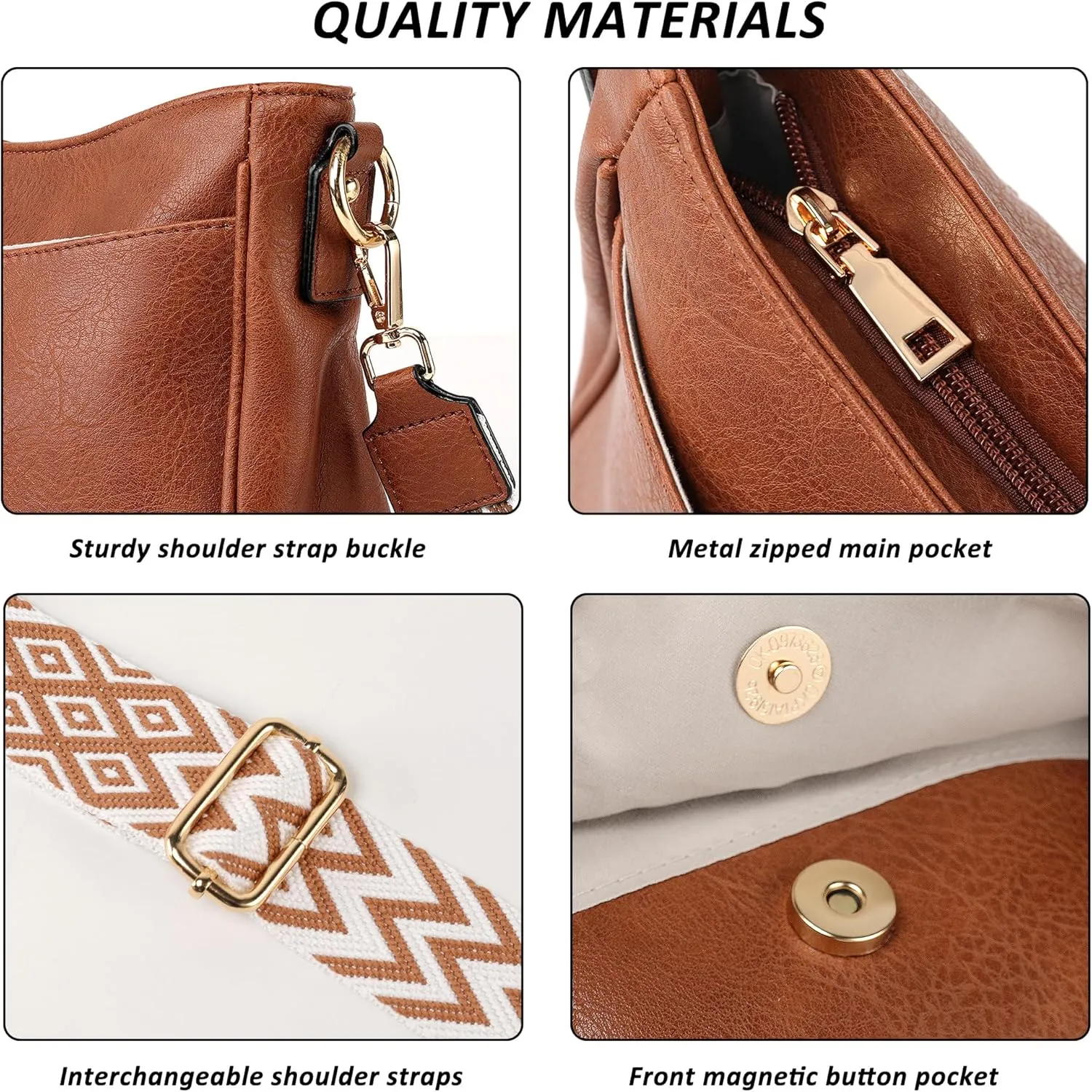 Crossbody Bags for Women Vegan Leather Purses for Women Hobo Bag Shoulder Bag Handbags for Shopping Work
