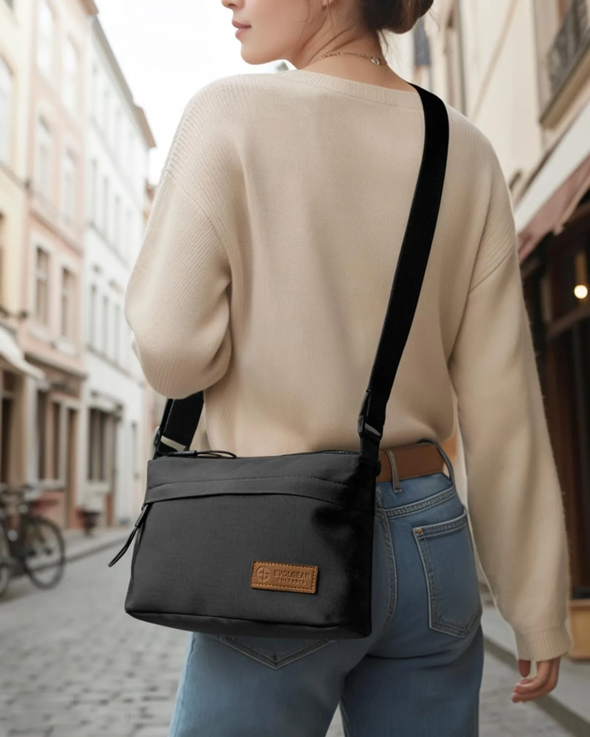 Crossbody Sling Bag Canvas Purse Small Shoulder Handbag 5 Pocket Casual Travel Messenger Hobo Bag Phone Satchel Backpack