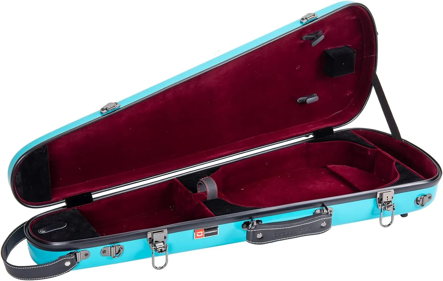 Crossrock Fiberglass Case fits 4/4 Full-Size Violin with Removable Shoulder Straps-Mint Blue (CRF1020VMB)