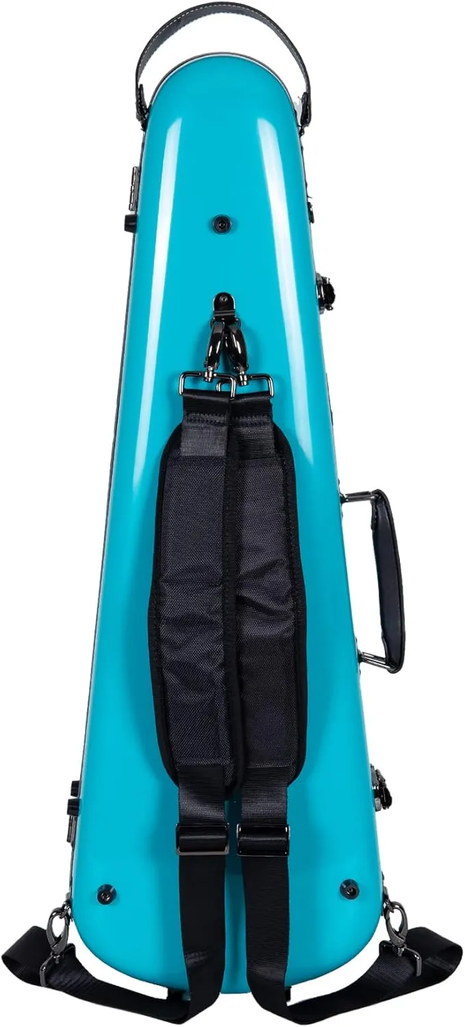 Crossrock Fiberglass Case fits 4/4 Full-Size Violin with Removable Shoulder Straps-Mint Blue (CRF1020VMB)