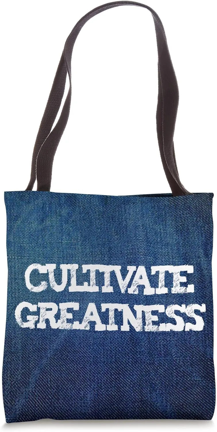 Cultivate greatness motivating graduation student potential Tote Bag
