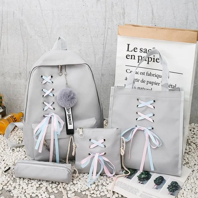 Cute Ribbon Backpack Set