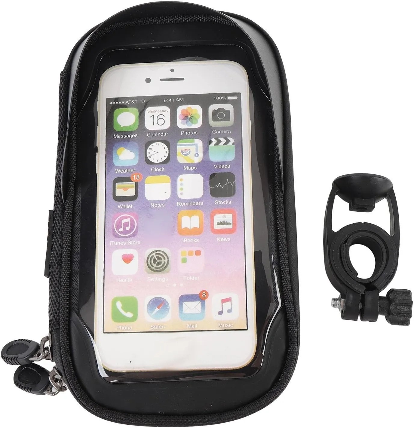 Cycle Phone Front Frame Bag Water Proof Anti Glare Sunshade Design Convenient Accessory Ports for Motorcycle Riders Polyester Fiber