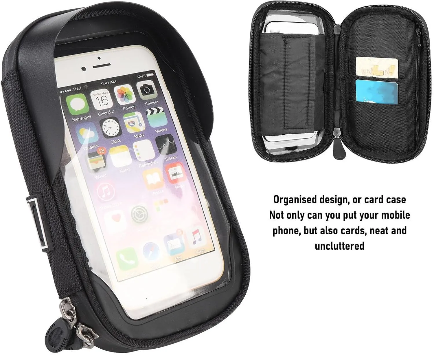 Cycle Phone Front Frame Bag Water Proof Anti Glare Sunshade Design Convenient Accessory Ports for Motorcycle Riders Polyester Fiber