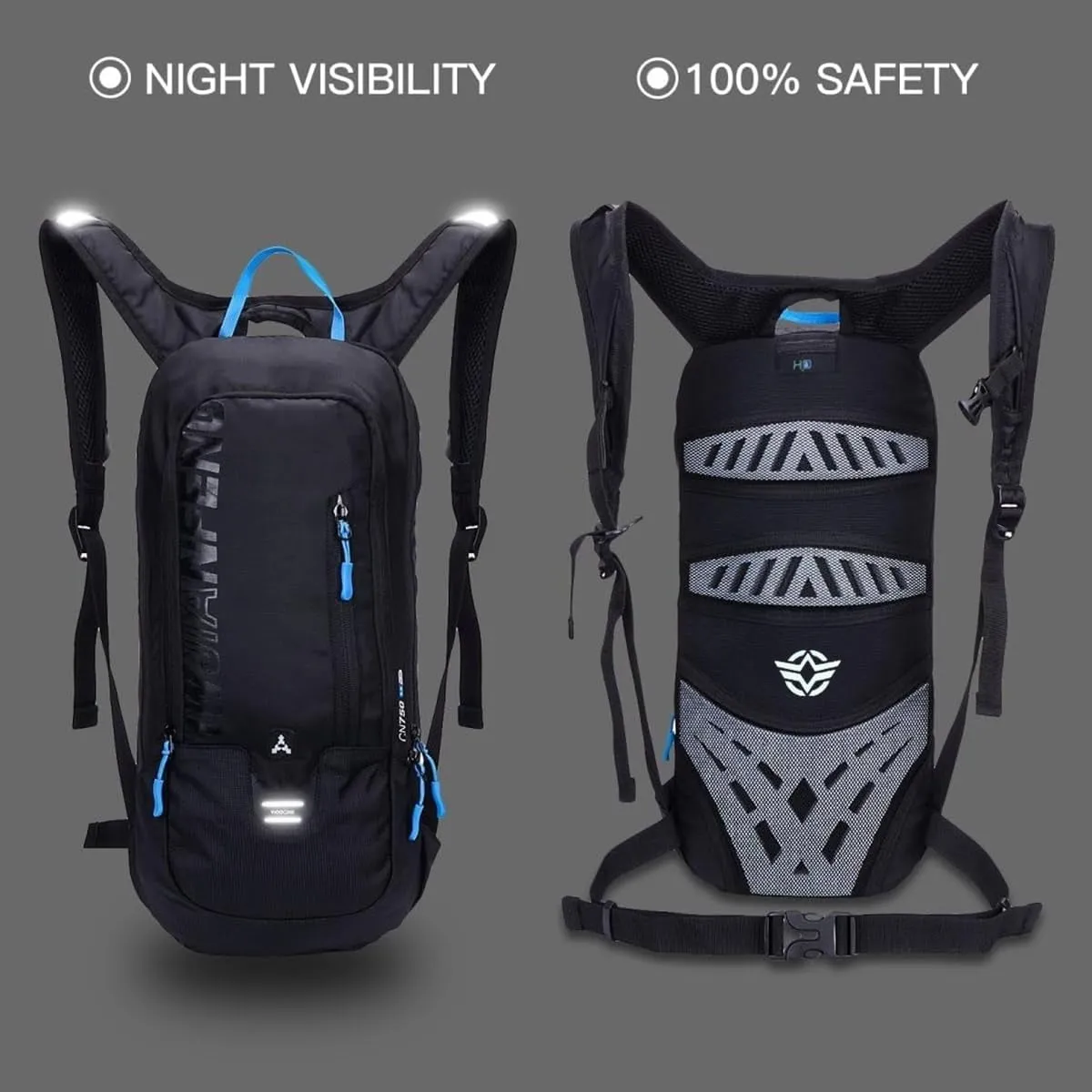Cycling Backpack, 10L Bicycle Backpack Waterproof Breathable Bag for Outdoor Travel Hiking Climbing Biking Running Skiing (Black)