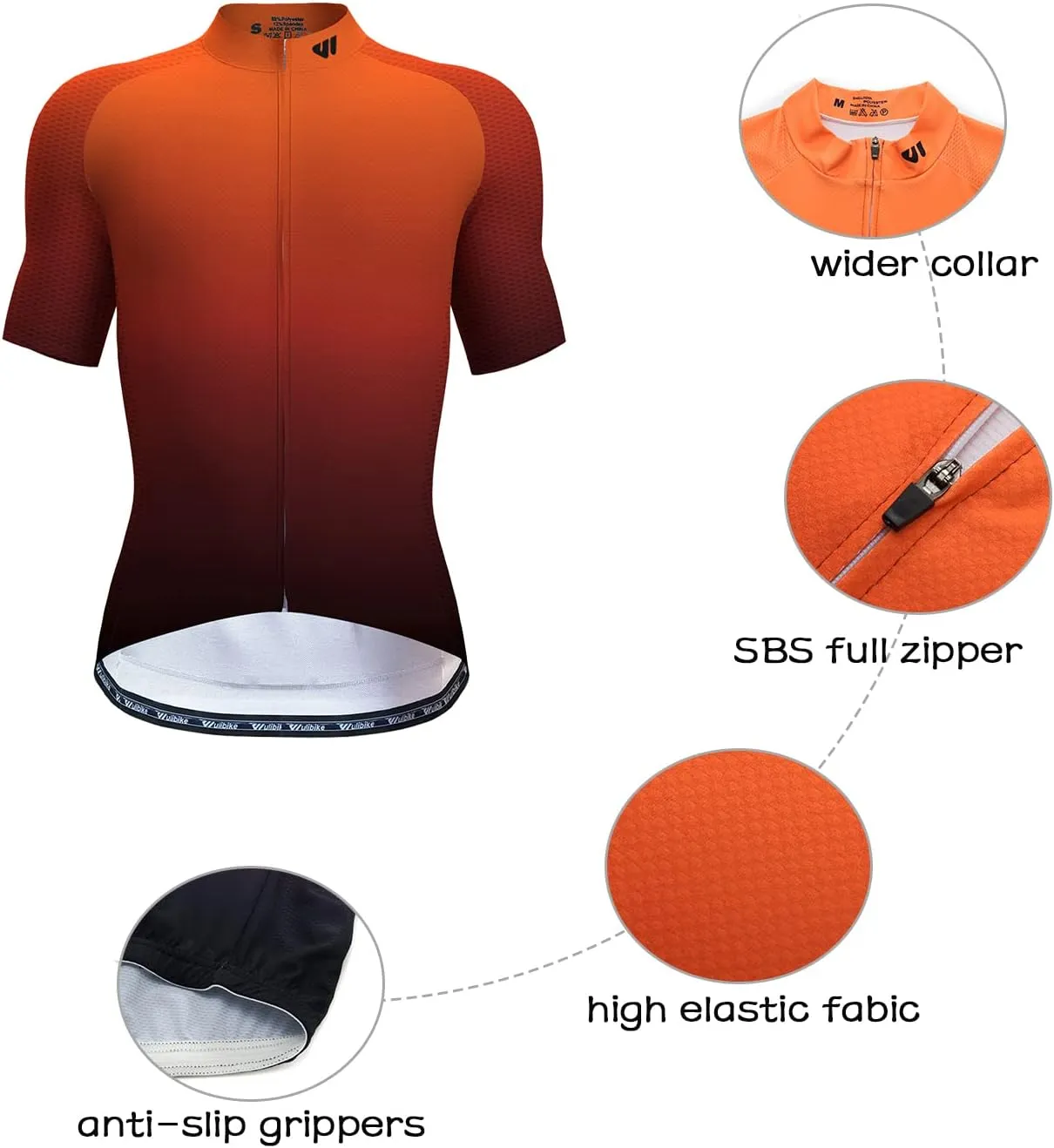 Cycling Jersey Men Short/Long Sleeve Bike Biking Shirts Full Zip with Pockets Road Bicycle Clothes
