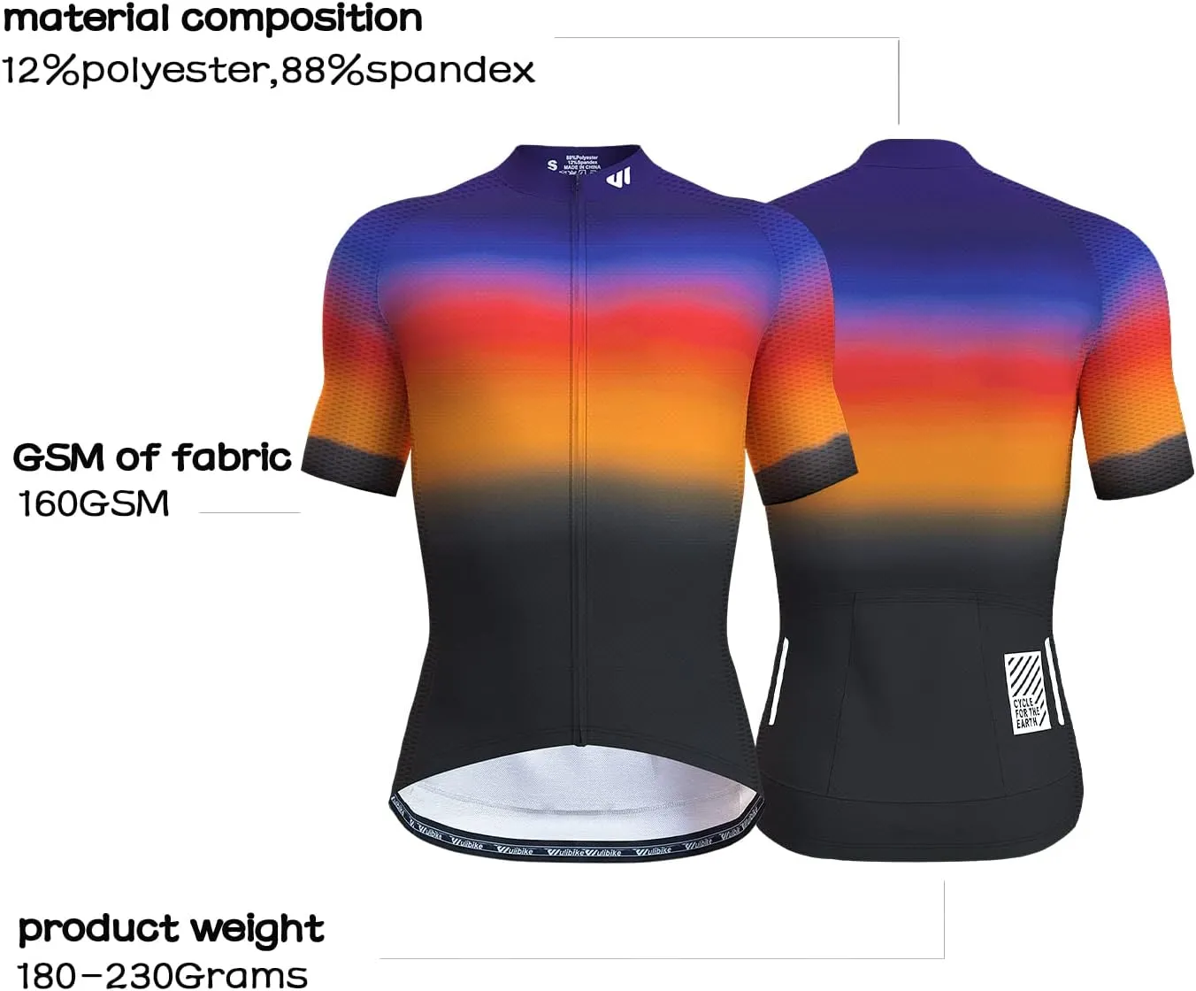 Cycling Jersey Men Short/Long Sleeve Bike Biking Shirts Full Zip with Pockets Road Bicycle Clothes
