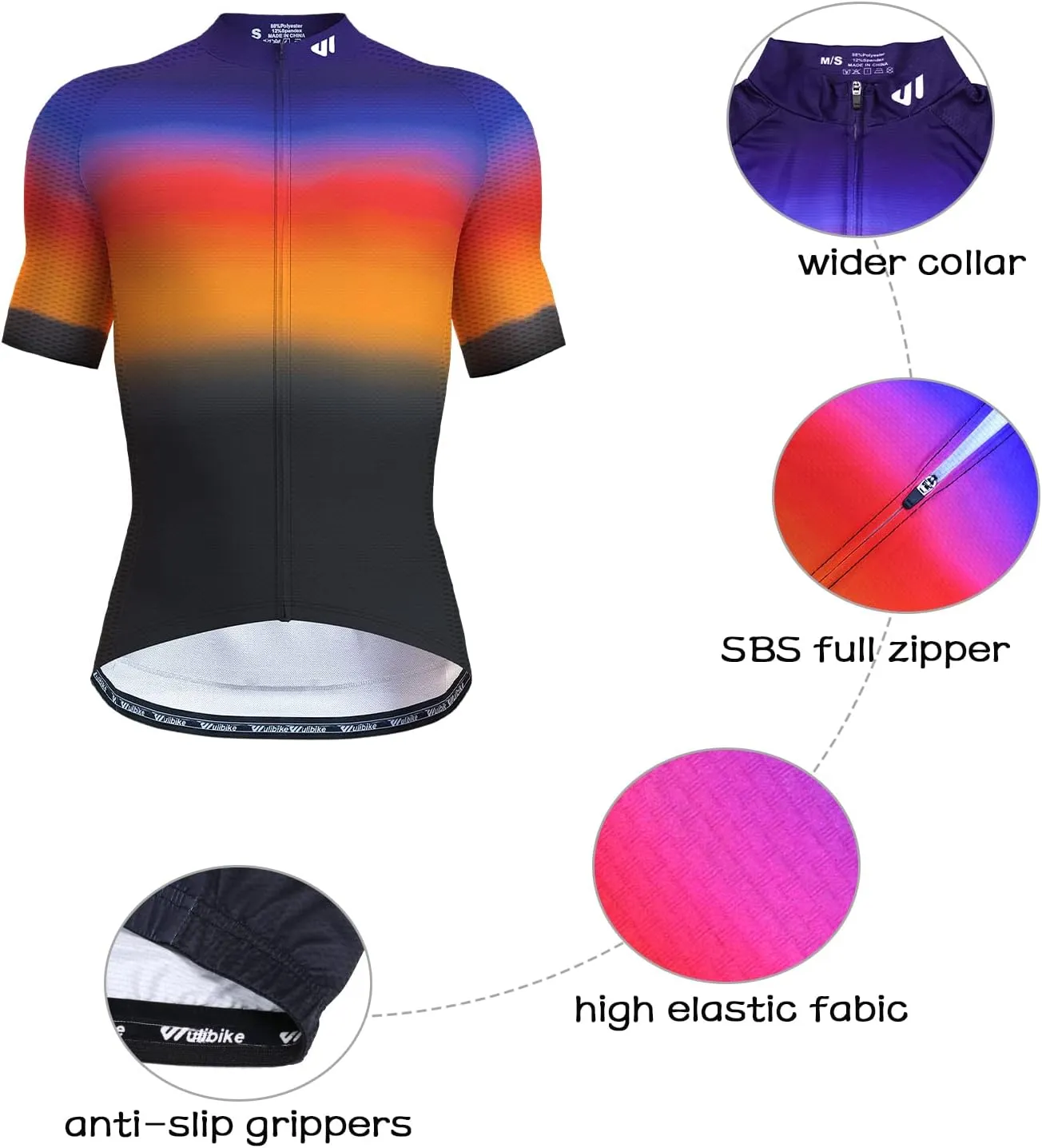 Cycling Jersey Men Short/Long Sleeve Bike Biking Shirts Full Zip with Pockets Road Bicycle Clothes