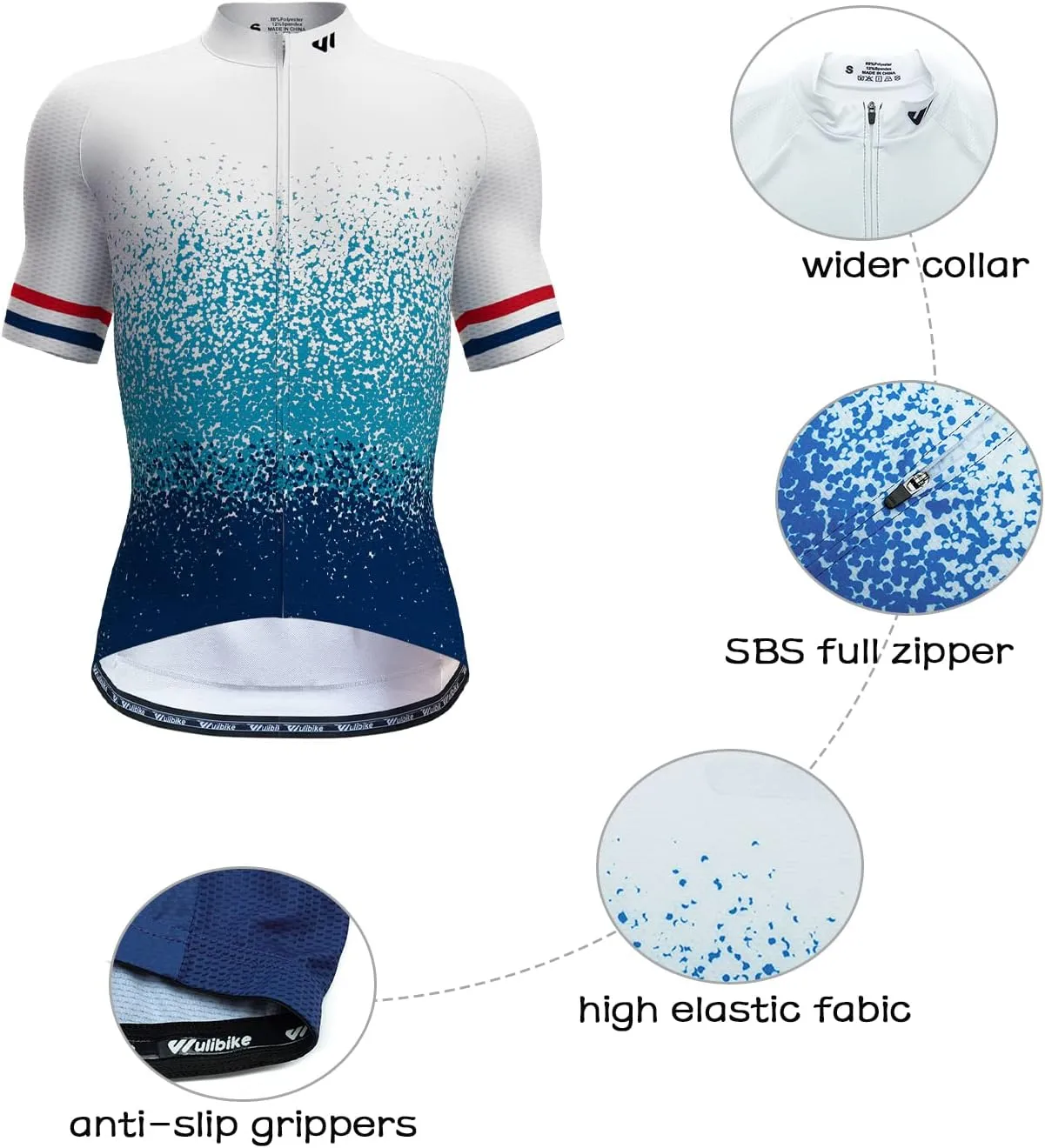 Cycling Jersey Men Short/Long Sleeve Bike Biking Shirts Full Zip with Pockets Road Bicycle Clothes