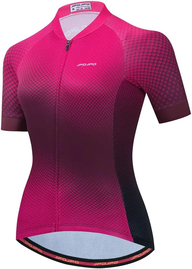 Cycling Jersey Women, Short Sleeve Ladies Bike Shirt Bicycle Clothing for Biking Biker MTB Cyclist Dirt BMX Road Mountain