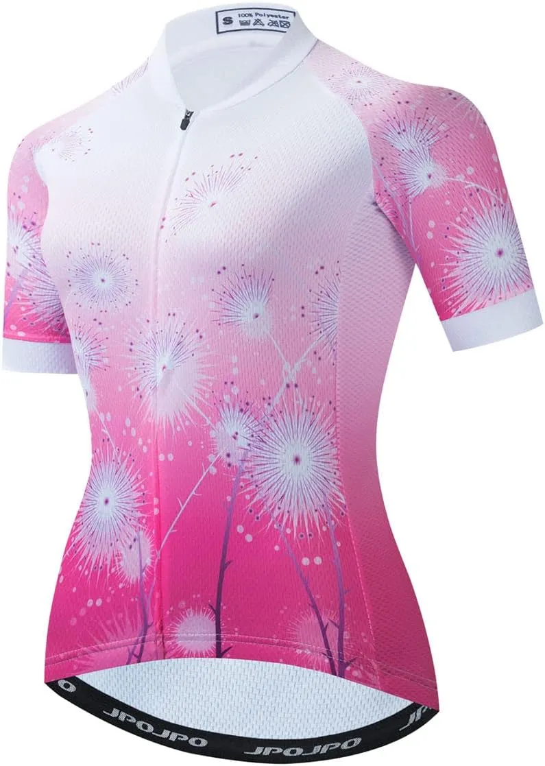 Cycling Jersey Women, Short Sleeve Ladies Bike Shirt Bicycle Clothing for Biking Biker MTB Cyclist Dirt BMX Road Mountain