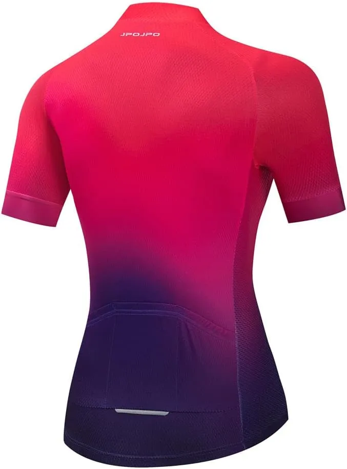 Cycling Jersey Women, Short Sleeve Ladies Bike Shirt Bicycle Clothing for Biking Biker MTB Cyclist Dirt BMX Road Mountain