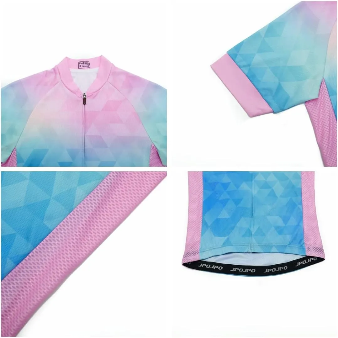 Cycling Jersey Women, Short Sleeve Ladies Bike Shirt Bicycle Clothing for Biking Biker MTB Cyclist Dirt BMX Road Mountain