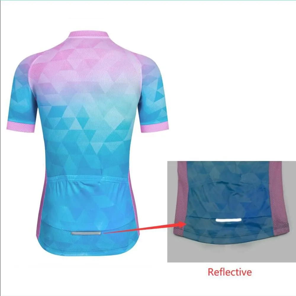 Cycling Jersey Women, Short Sleeve Ladies Bike Shirt Bicycle Clothing for Biking Biker MTB Cyclist Dirt BMX Road Mountain