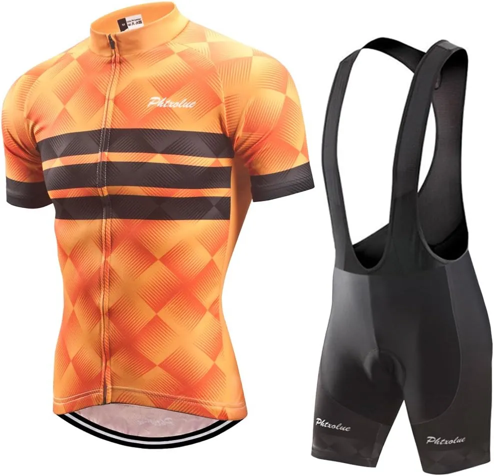 Cycling Kits for Men Cycling Jersey Set Uniform Clothes Bike Bicycle Shirt 3D Gel Pad Cushion Bibs Shorts
