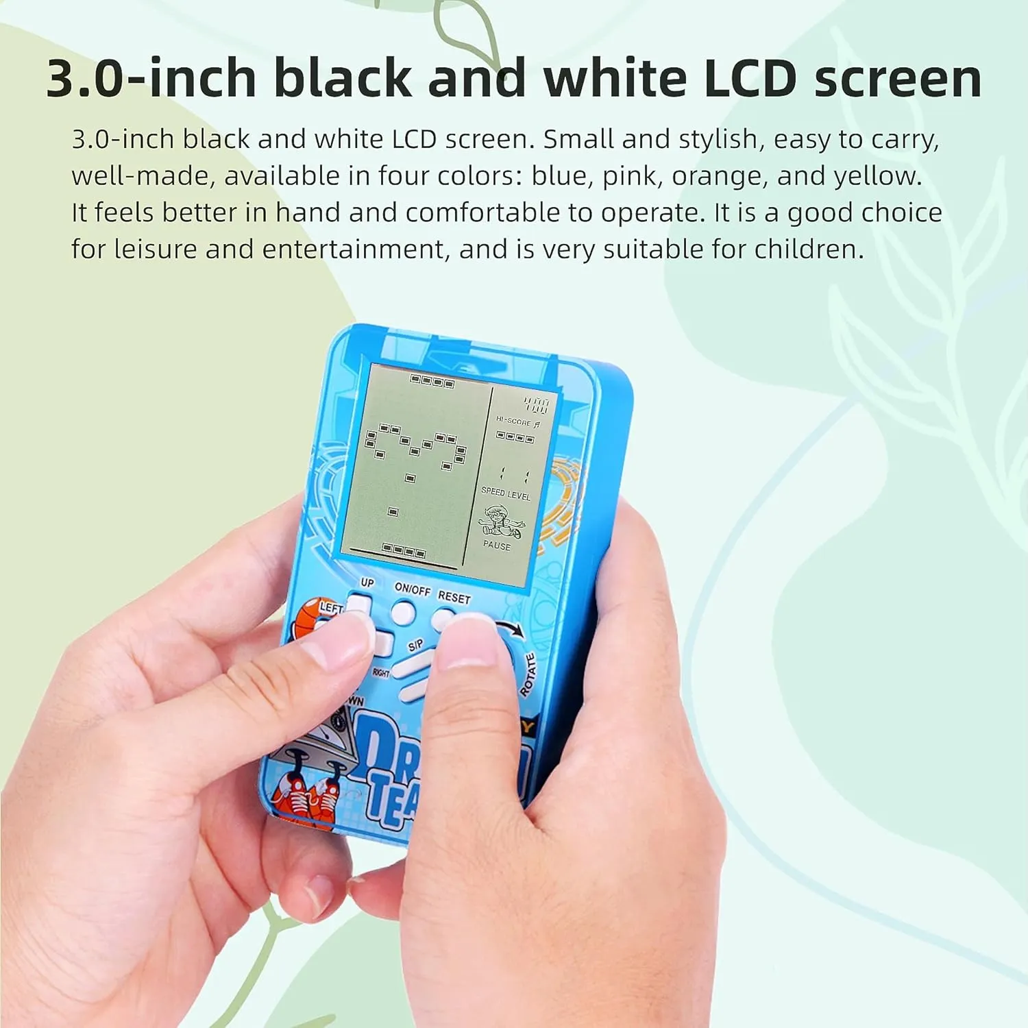 CZT Handheld Block Game Console Built-in Multiple Classic Retro Brick Games Electronic Entertainment Student Game Machine Game playerPortable Gaming Device Kids Girls (Blue)