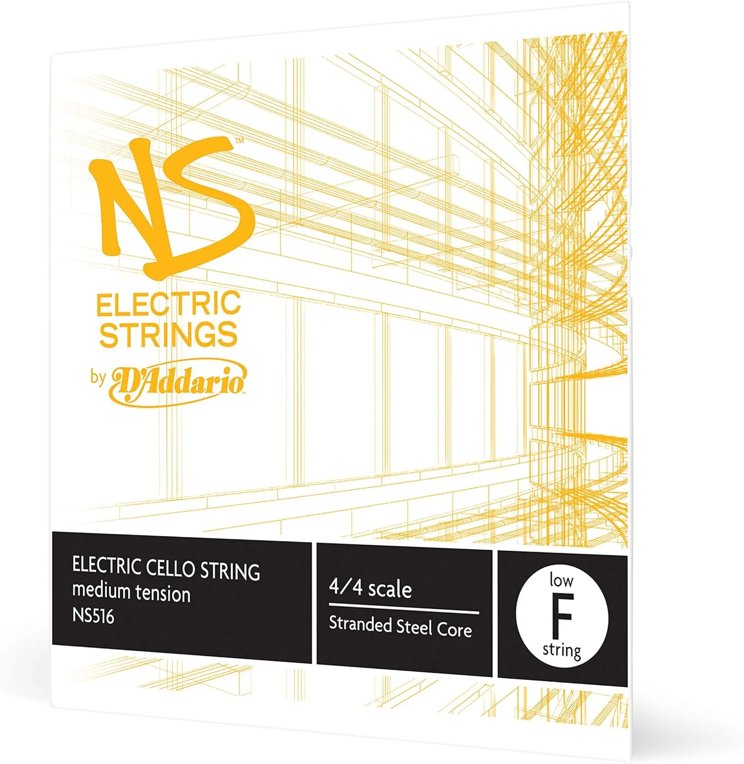 D'Addario NS Electric Cello Single Low F String, 4/4 Scale, Medium Tension