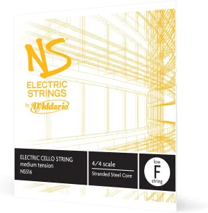 D'Addario NS Electric Cello Single Low F String, 4/4 Scale, Medium Tension