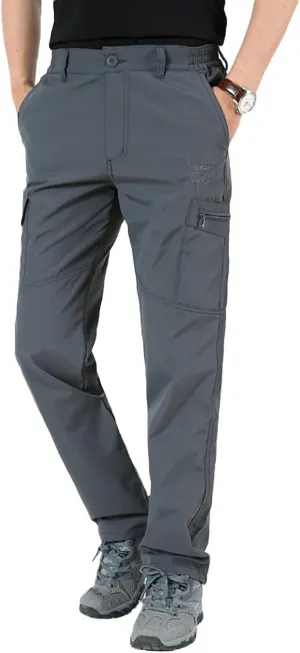 Daily Wear Men's Outdoor Hiking Pants Quick Dry Waterproof Work Pants for Men Stretch Jogger Cycling Pant, 6 Pockets (Color : Dark Grey, Size : M-Medium)