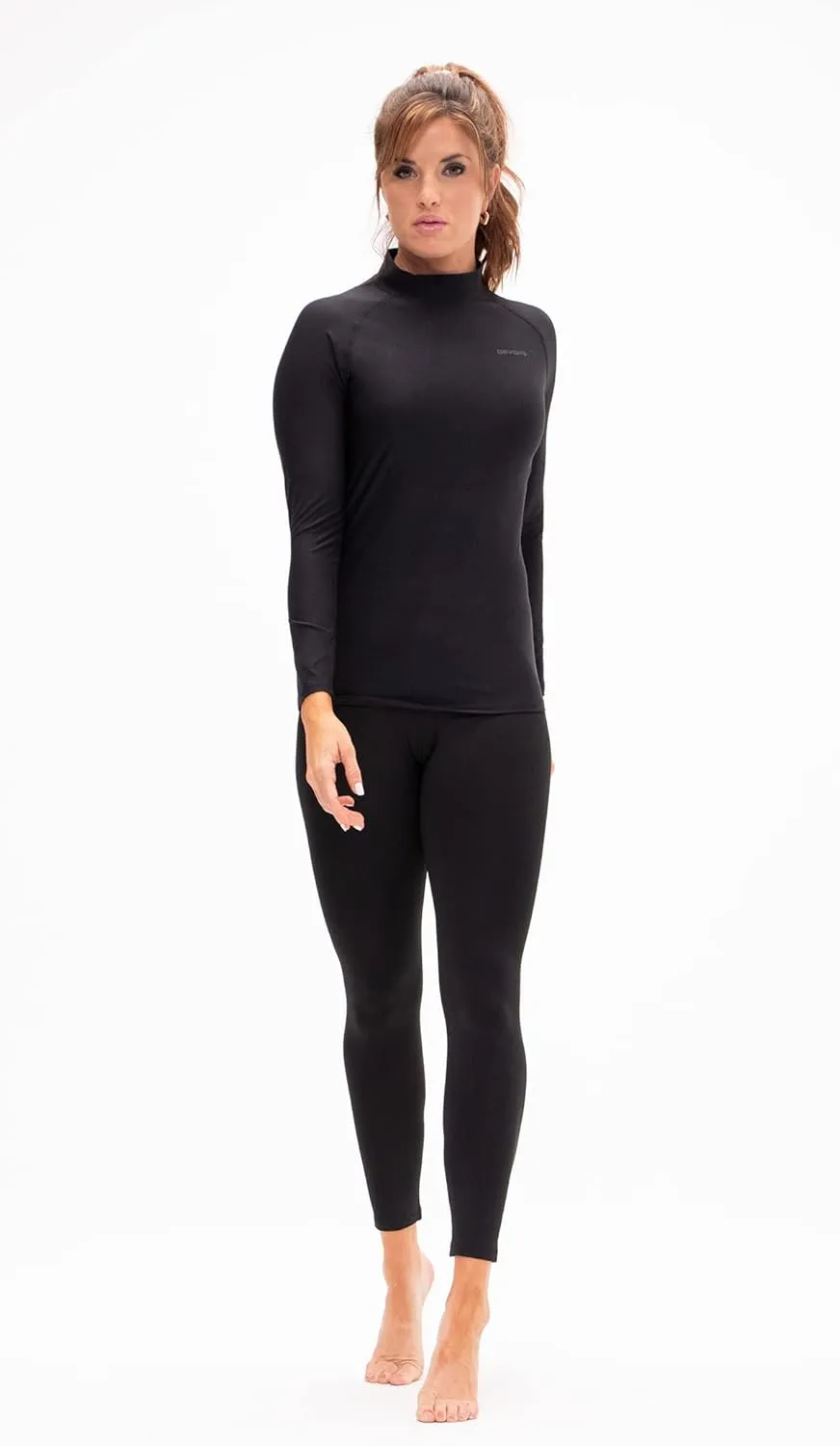 DEVOPS 3 Pack Women's Compression Shirt Dry Fit Turltle Neck Long Sleeve Running Athletic T-Shirt Workout Tops