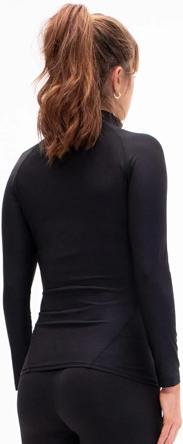 DEVOPS 3 Pack Women's Compression Shirt Dry Fit Turltle Neck Long Sleeve Running Athletic T-Shirt Workout Tops