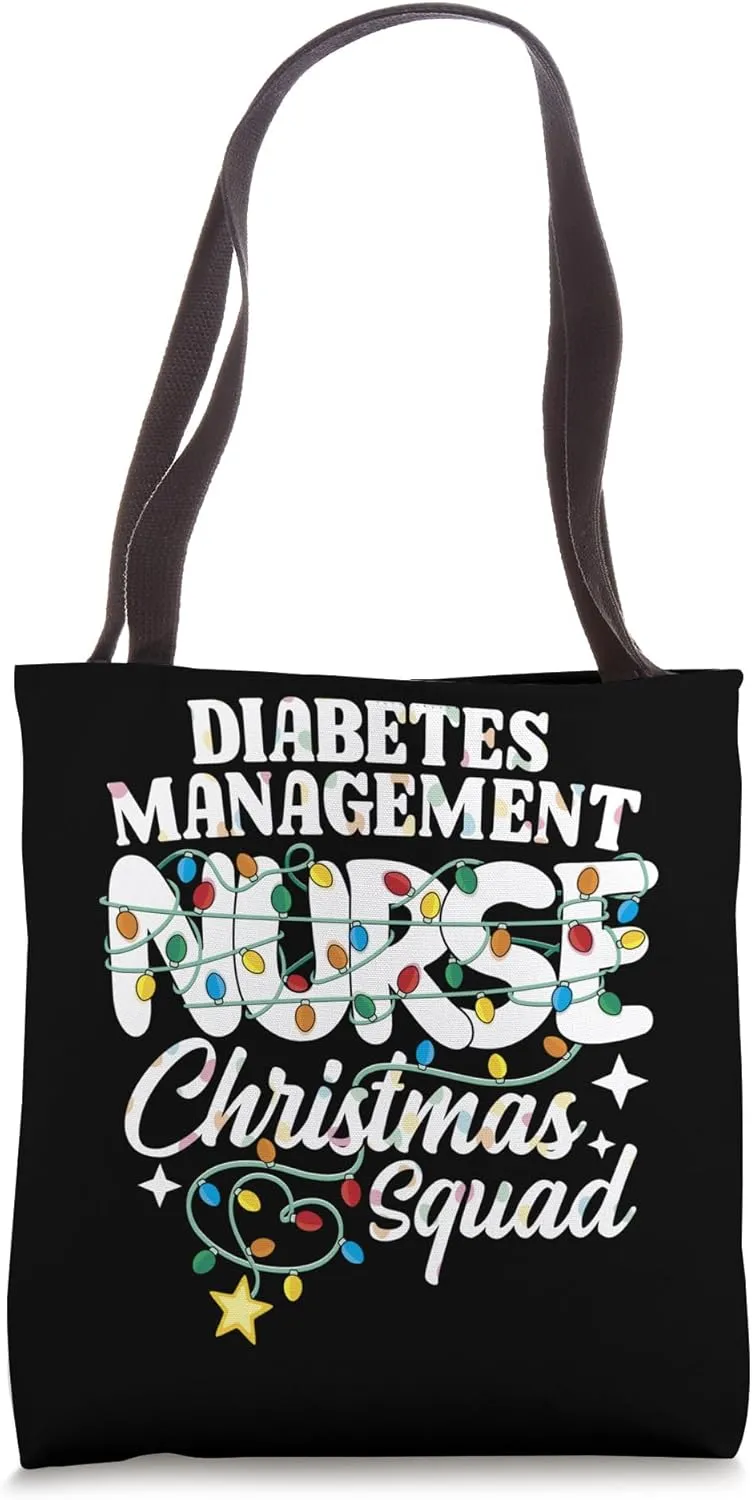 Diabetes Management Nurse Christmas Squad Endocrinology RN Tote Bag