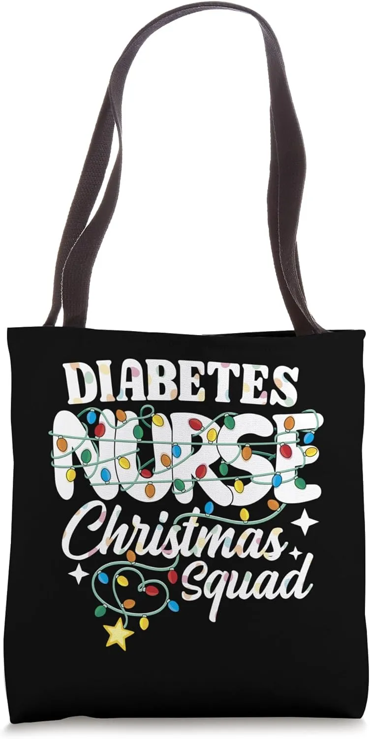 Diabetes Nurse Christmas Squad Endocrinology Nursing NP RN Tote Bag