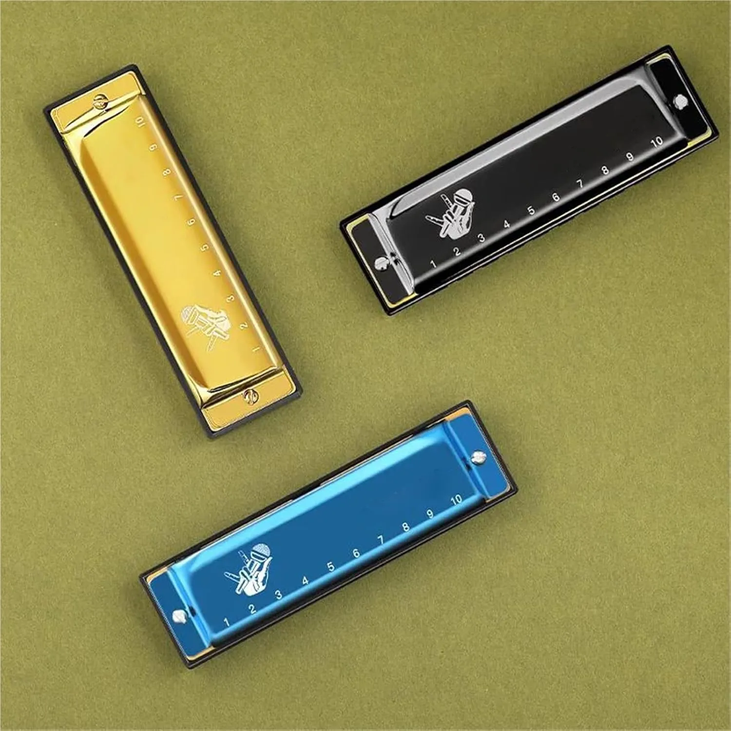 Diatonic Blues Harmonica Key Of C 10 Holes Standard H(Gold)