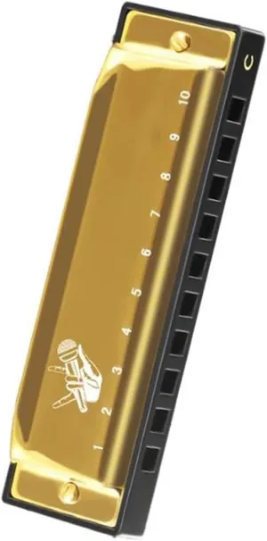 Diatonic Blues Harmonica Key Of C 10 Holes Standard H(Gold)