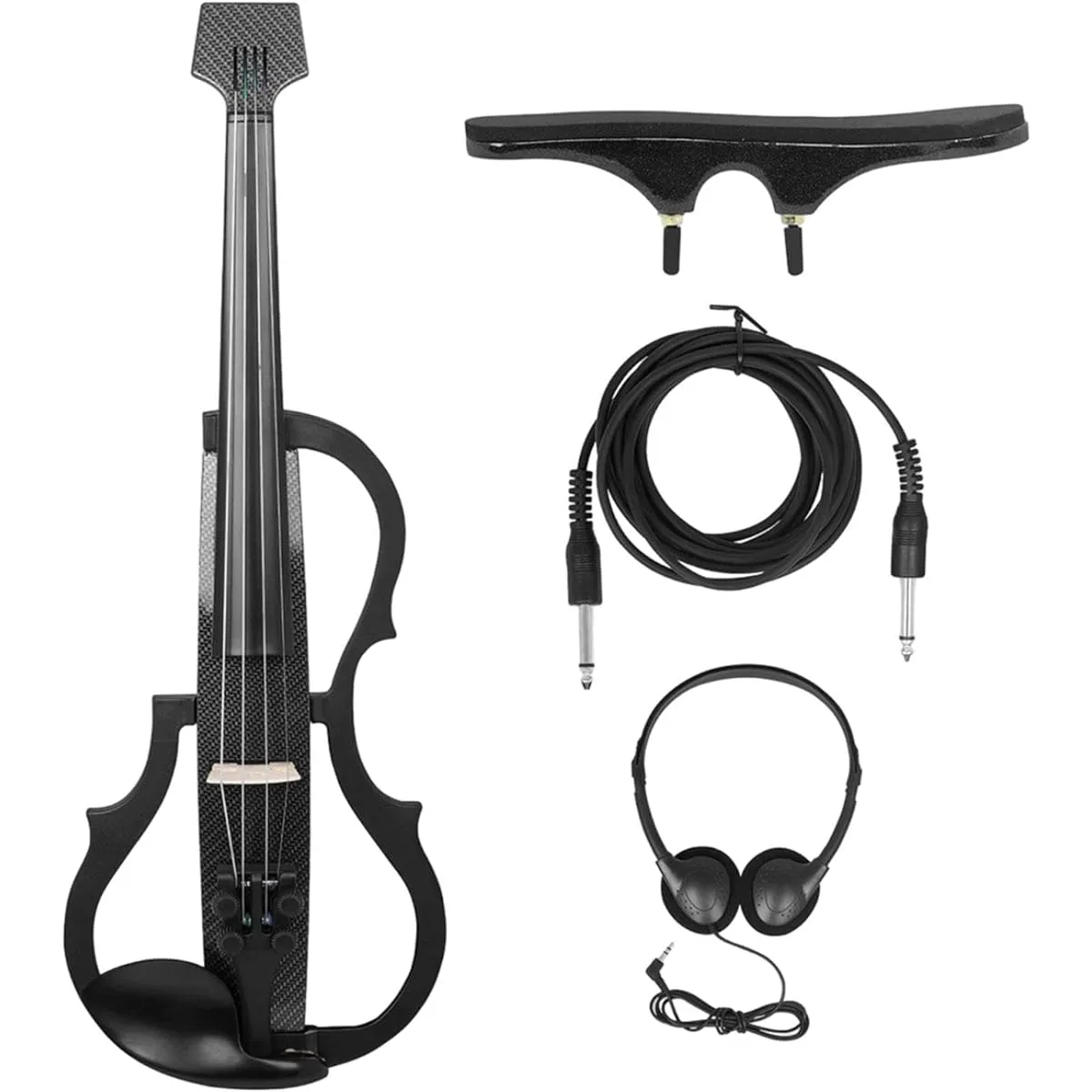 Dickly 4/4 Full Size Electric Violin, Advanced Stringed Instrument, Great Gift for Violin Lovers, Teens with Rest, Style D