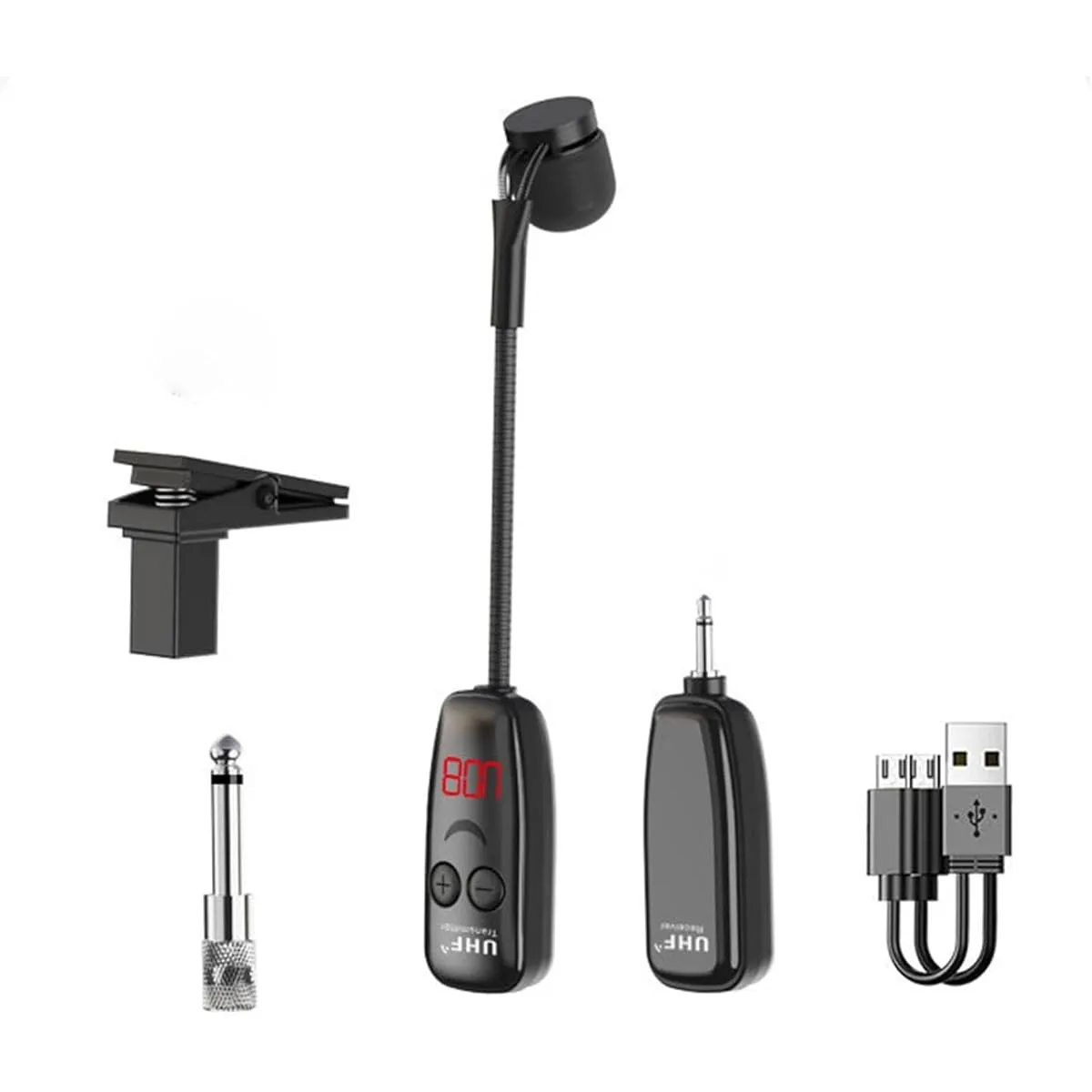Dickly Saxophone Microphone UHF Microphone Handheld Professional Mini Microphone Saxophone Microphone Trumpet Cello Universal Voice Amplifier