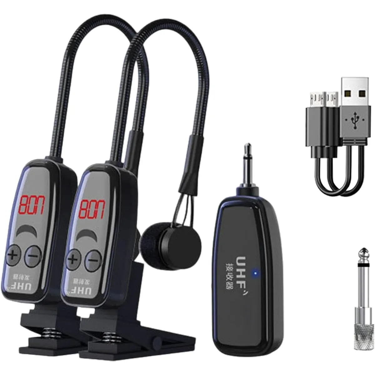 Dickly Saxophone Microphone UHF Microphone Handheld Professional Mini Microphone Saxophone Microphone Trumpet Cello Universal Voice Amplifier