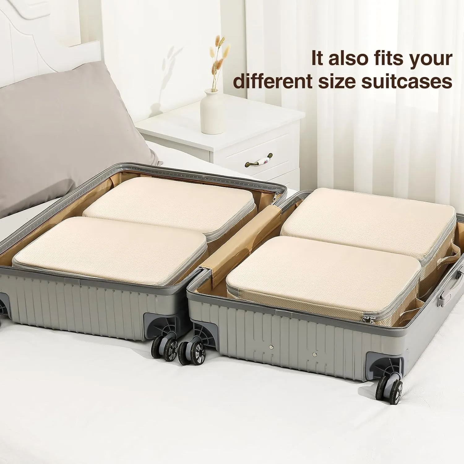 DIMJ Clothes Storage Bag 8 Pack, 19L Compression Storage Bags for Sweater, Closet, Sheet Storage Organizer with Window Handle, Compression Packing Cubes Space Saver Storage Bags with Zipper