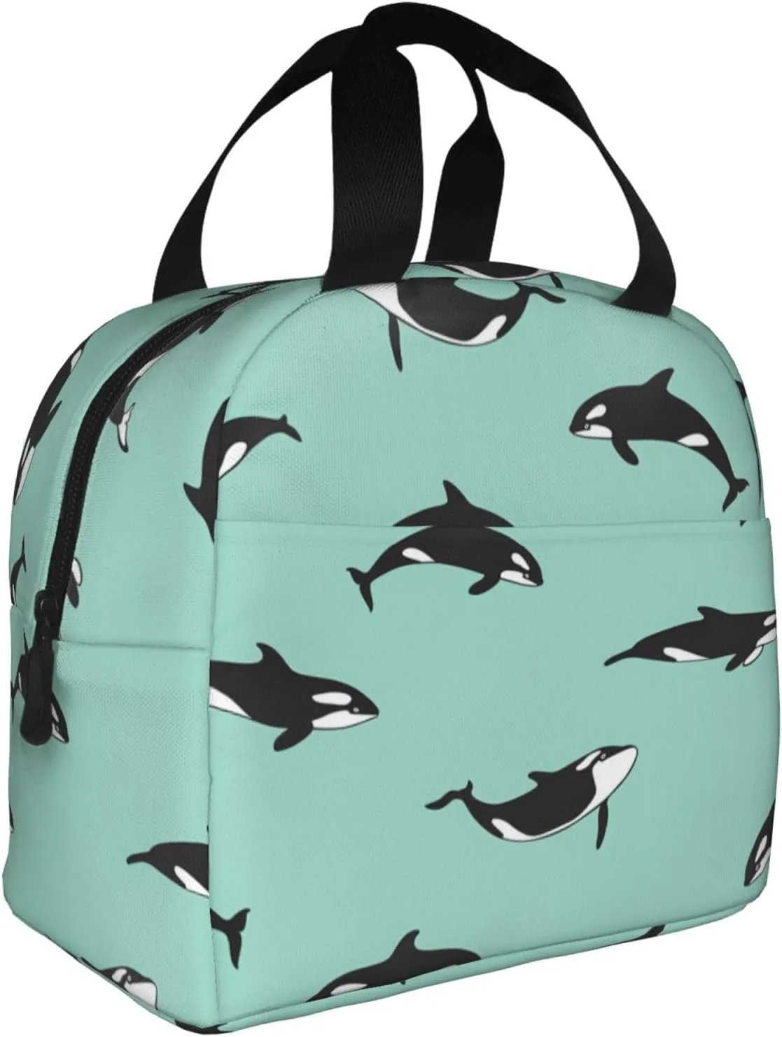 DJnni Pacific Ocean Whale Lunch Bag For Women Men, Leakproof Reusable Lunch Box,Lunch Cooler Tote For Office Outdoor Picnic