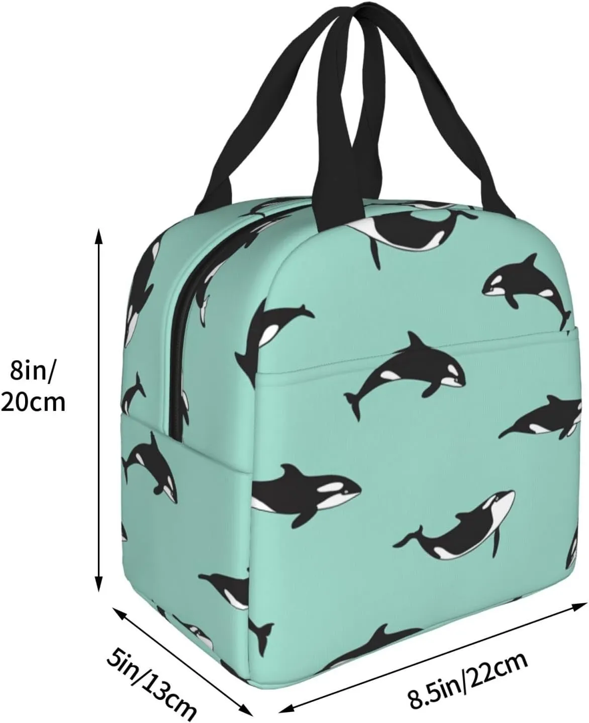 DJnni Pacific Ocean Whale Lunch Bag For Women Men, Leakproof Reusable Lunch Box,Lunch Cooler Tote For Office Outdoor Picnic