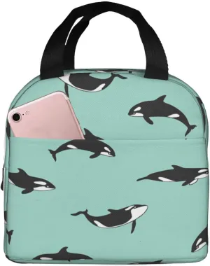 DJnni Pacific Ocean Whale Lunch Bag For Women Men, Leakproof Reusable Lunch Box,Lunch Cooler Tote For Office Outdoor Picnic