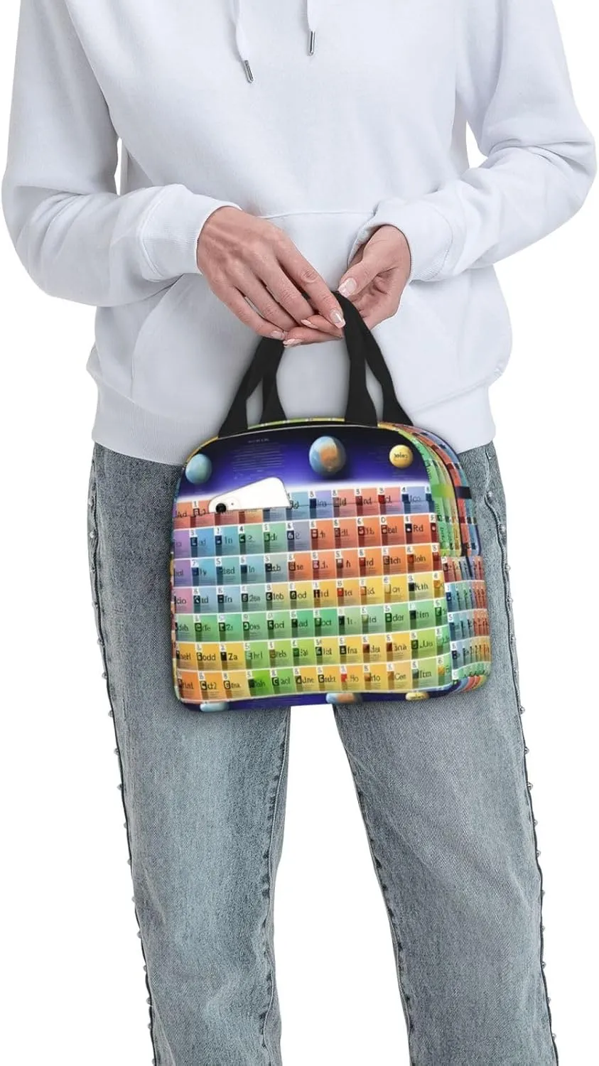 DJnni Periodic Table Of Elements Lunch Bag For Women Men, Leakproof Reusable Lunch Box,Lunch Cooler Tote For Office Outdoor Picnic