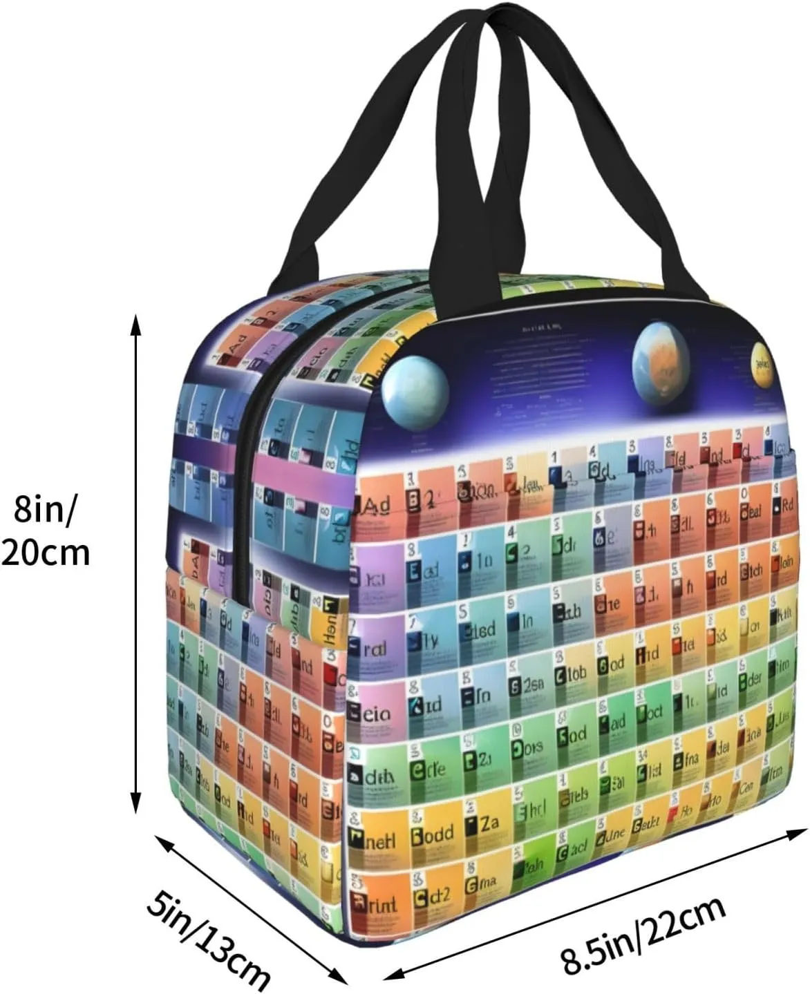 DJnni Periodic Table Of Elements Lunch Bag For Women Men, Leakproof Reusable Lunch Box,Lunch Cooler Tote For Office Outdoor Picnic