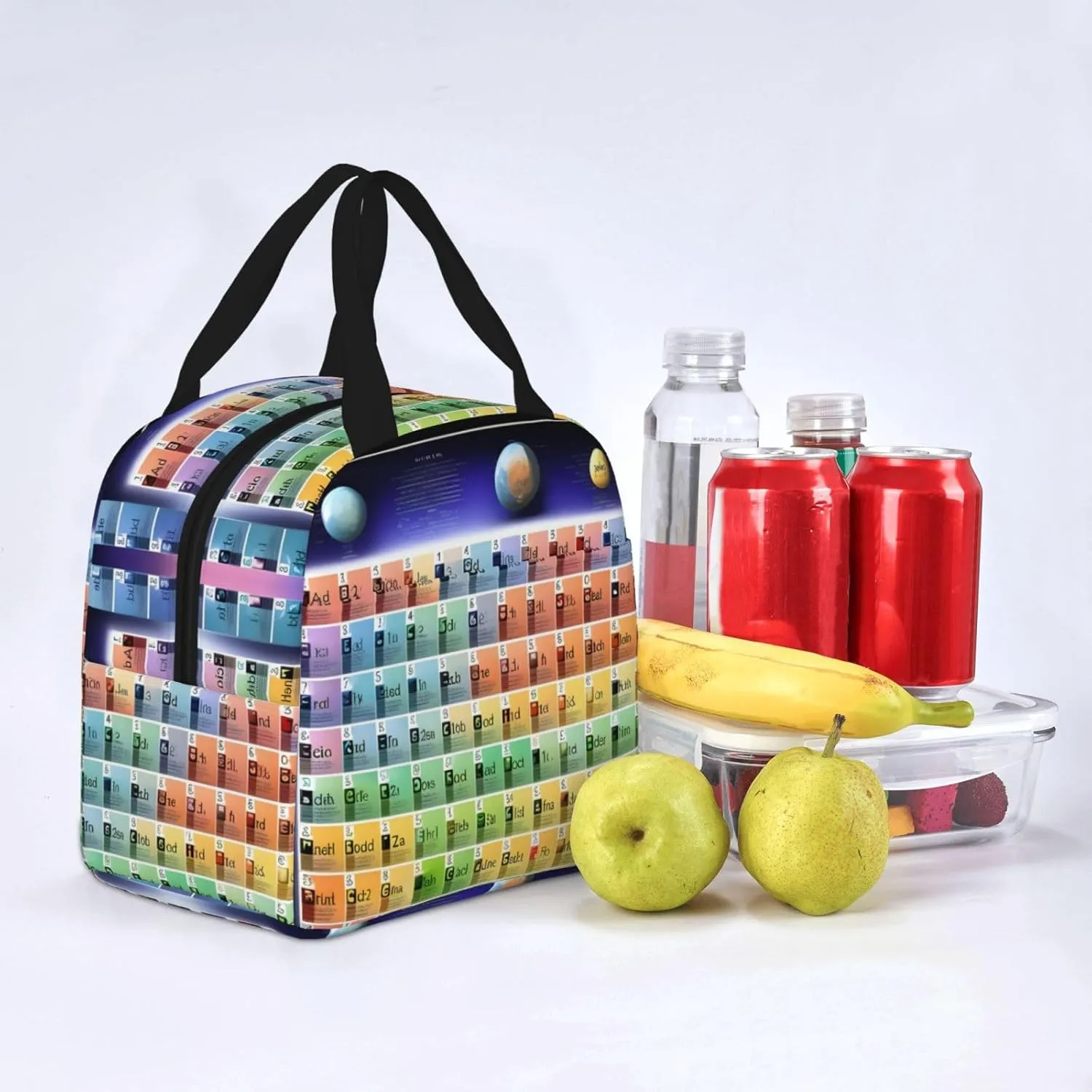 DJnni Periodic Table Of Elements Lunch Bag For Women Men, Leakproof Reusable Lunch Box,Lunch Cooler Tote For Office Outdoor Picnic