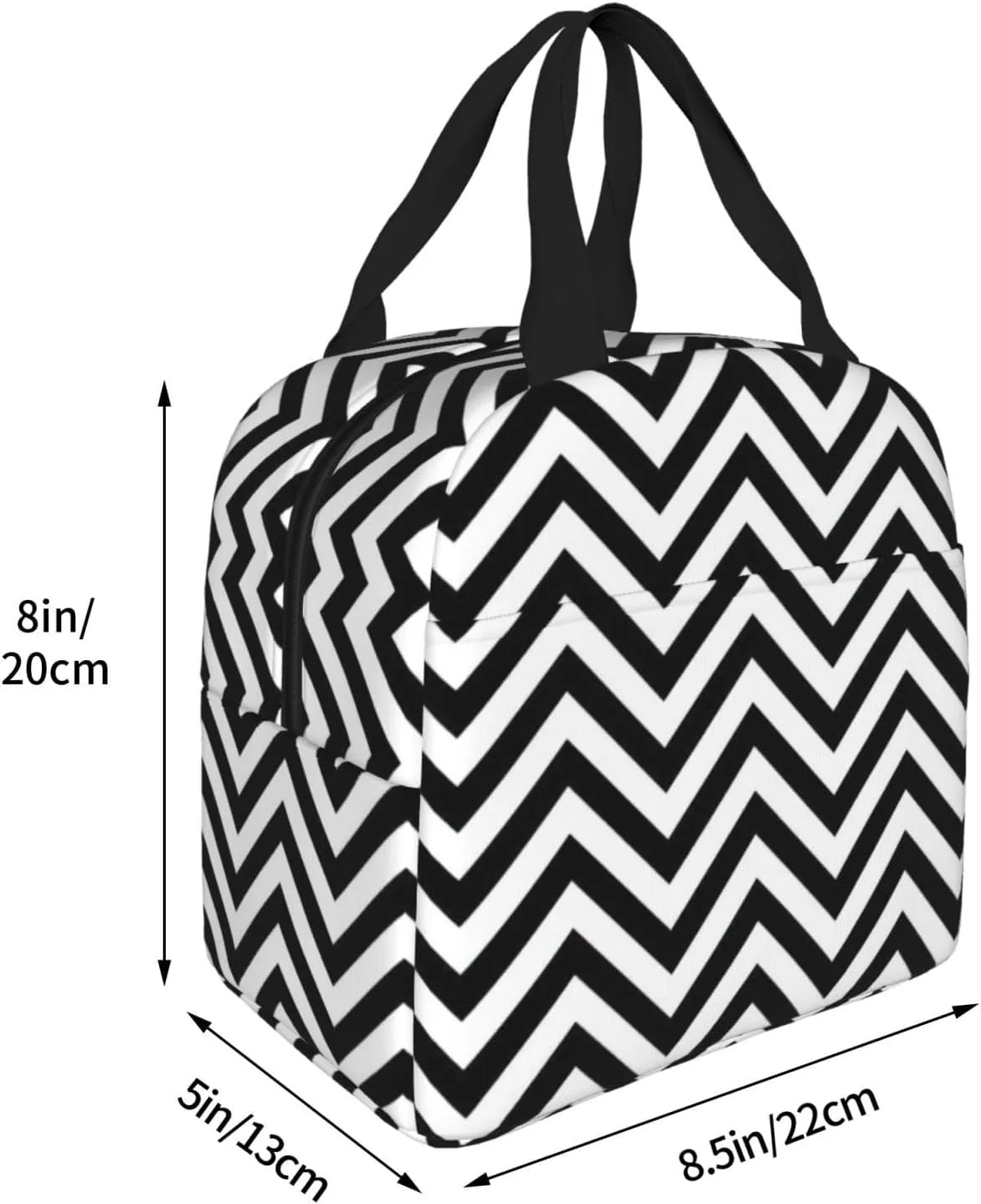 DJnni Zigzag Stripe. Lunch Bag For Women Men, Leakproof Reusable Lunch Box,Lunch Cooler Tote For Office Outdoor Picnic