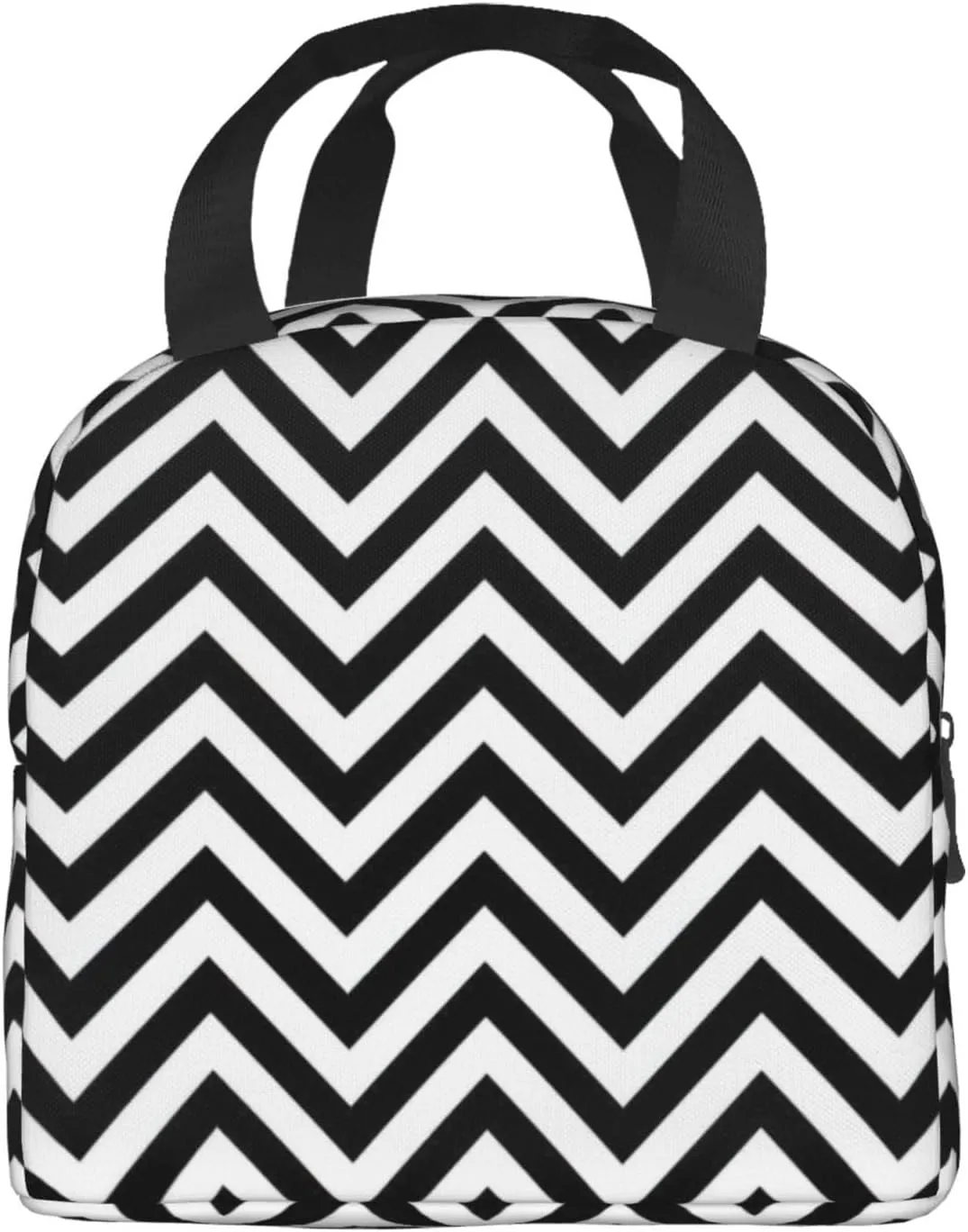 DJnni Zigzag Stripe. Lunch Bag For Women Men, Leakproof Reusable Lunch Box,Lunch Cooler Tote For Office Outdoor Picnic