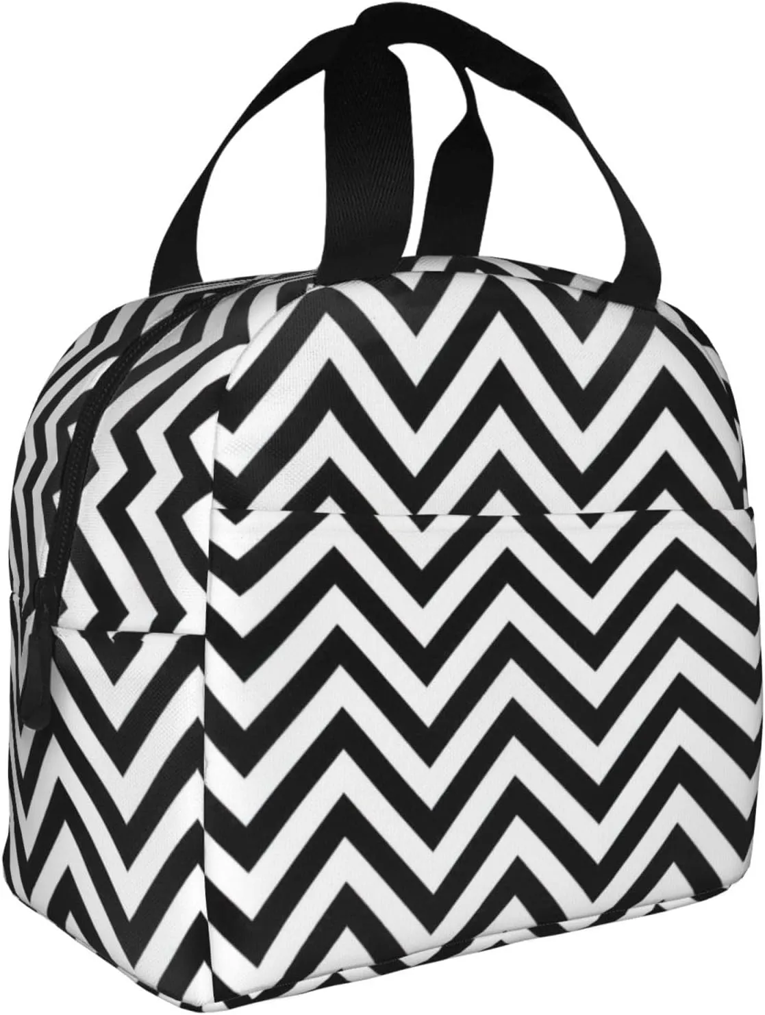 DJnni Zigzag Stripe. Lunch Bag For Women Men, Leakproof Reusable Lunch Box,Lunch Cooler Tote For Office Outdoor Picnic