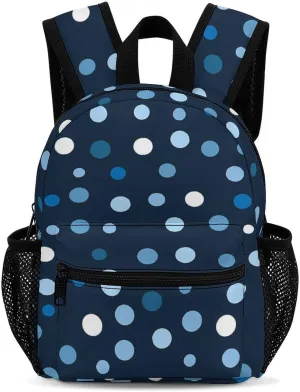 Dot Dark Blue 13 Inch Backpack Waterproof Lightweight Travel Backpack Purse Hiking Daypack