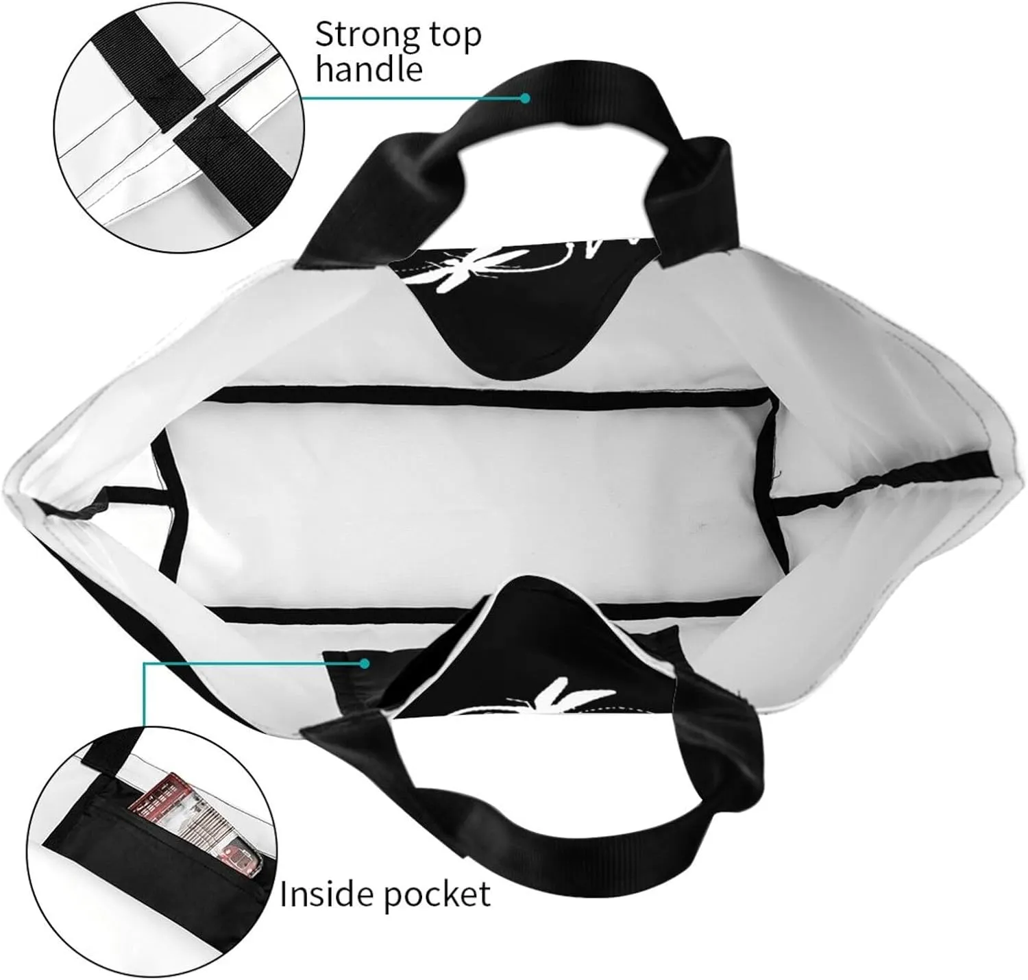 Dragonfly Heartbeat Women's Lightweight Canvas Handbag Waterproof Reusable Shopping Bag